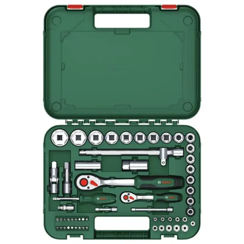 Bosch 1600A02Z9G 1/4'' + 1/2'' Cırcırlı Somun Sıkma Seti 56 parça ürün görseli