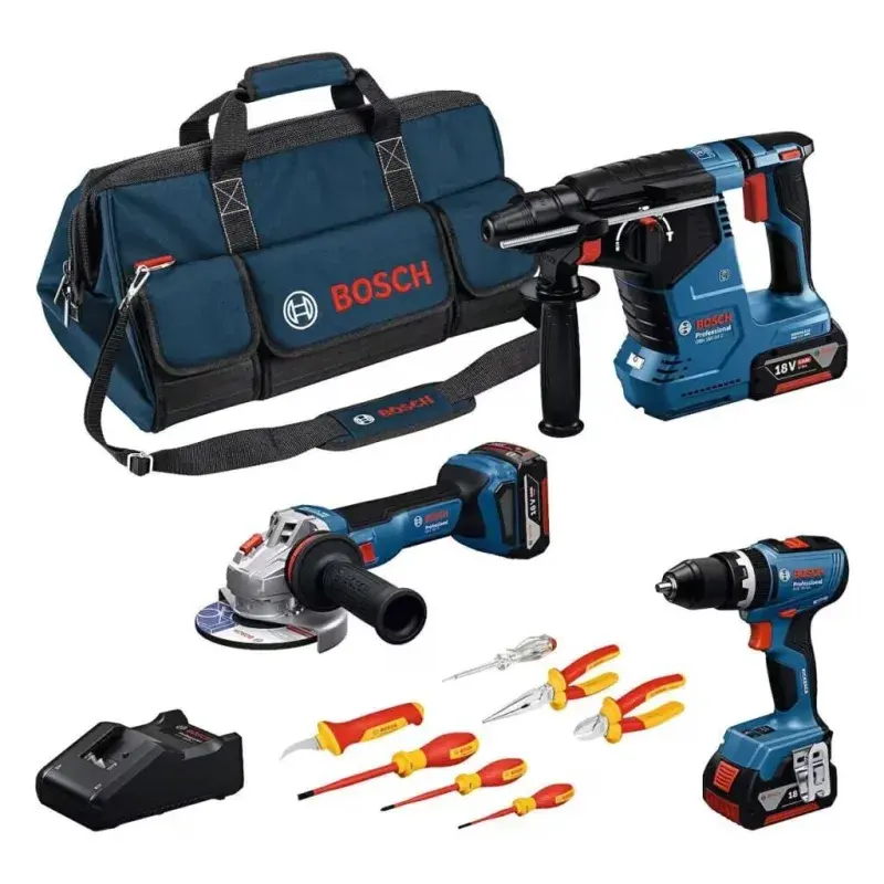 Bosch Kombo Set 18VGSB+GWS+GBH+3x5.0Ah+GAL ürün görseli